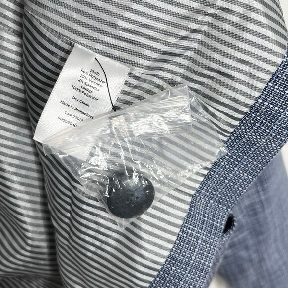 Talbots Womens Tweed Blended Double Breasted Blazer 8 Blue Workwear Career - Picture 11 of 11